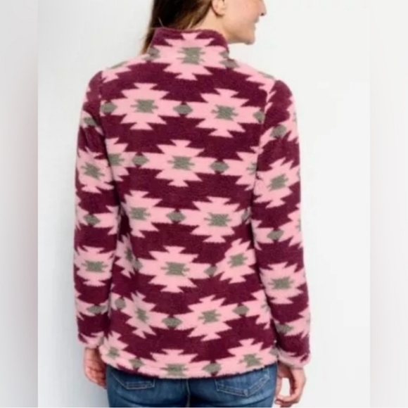 Orvis Sherpa Snow River 1/4 Zip Pullover sherpa Sangria Pink Size Large - Picture 12 of 12